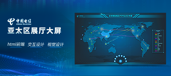 華晨陽科技中國電信亞太區(qū)展廳大屏界面設(shè)計